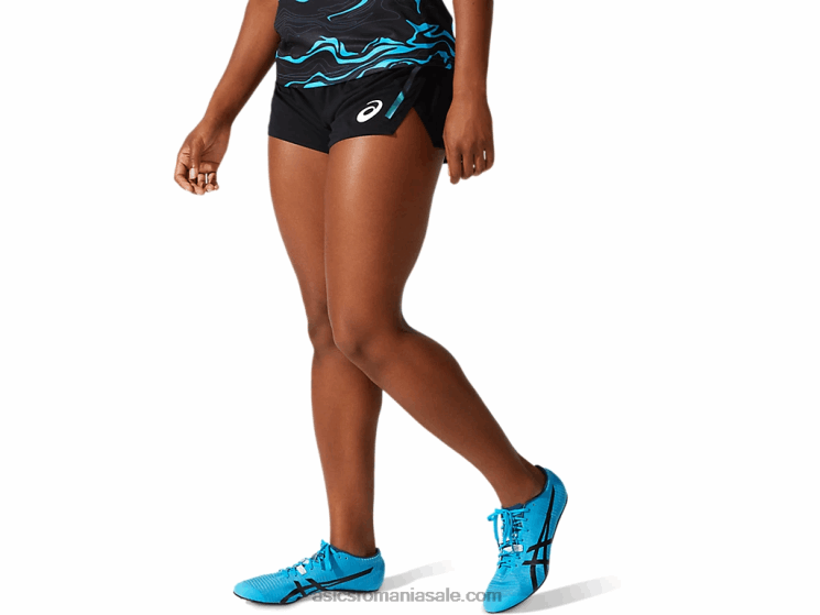 Asics negru de performanță scurtă de damă din tricot ușor ZF4644068