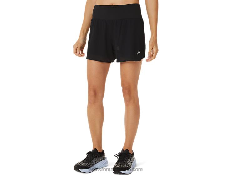 Asics negru de performanță ventilație pentru femei 2-n-1 3.5in scurt ZF4643052