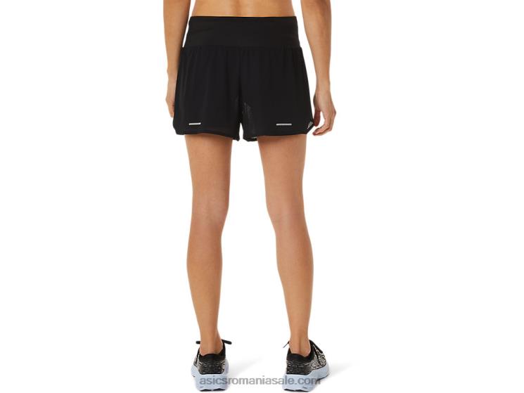 Asics negru de performanță ventilație pentru femei 2-n-1 3.5in scurt ZF4643052