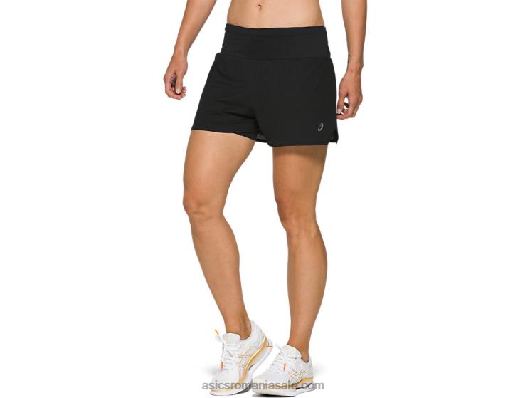 Asics negru de performanță ventilație pentru femei 2-n-1 3.5in scurt ZF4644134