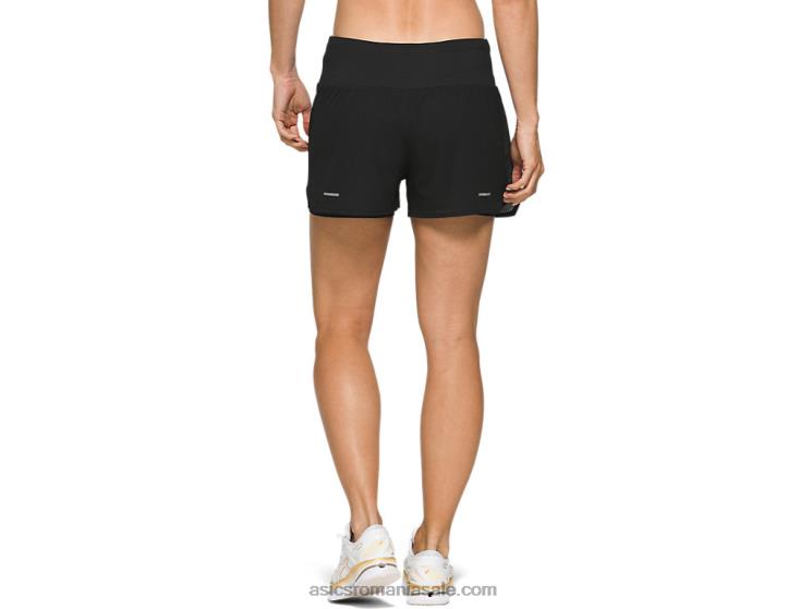 Asics negru de performanță ventilație pentru femei 2-n-1 3.5in scurt ZF4644134