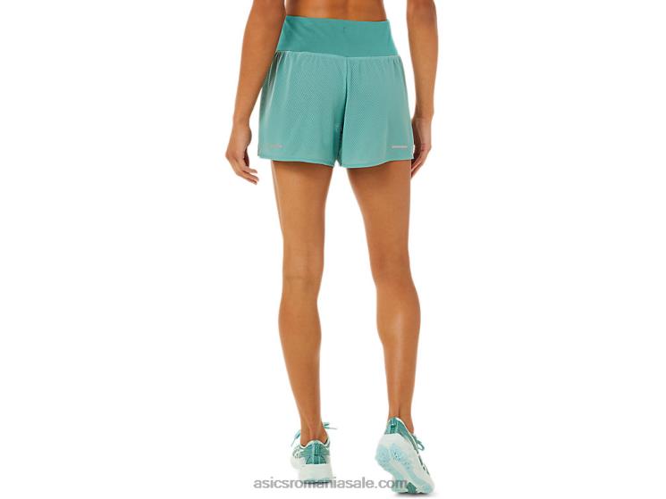 Asics salvie/negru de performanță ventilație pentru femei 2-n-1 3.5in scurt ZF4643253