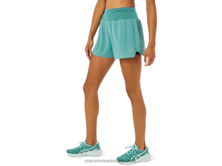 Asics salvie/negru de performanță ventilație pentru femei 2-n-1 3.5in scurt ZF4643253