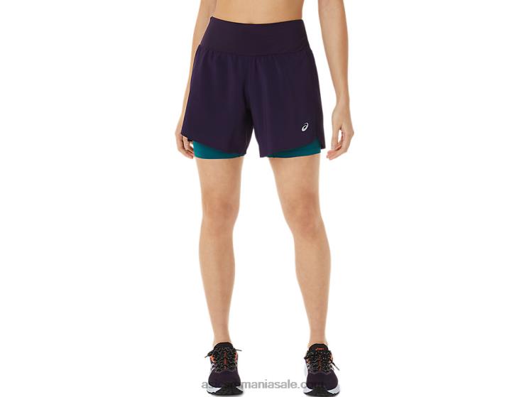 Asics umbra de noapte/pin catifea drum feminin 2-n-1 5.5in scurt ZF4643025