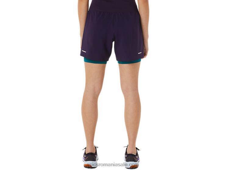 Asics umbra de noapte/pin catifea drum feminin 2-n-1 5.5in scurt ZF4643025