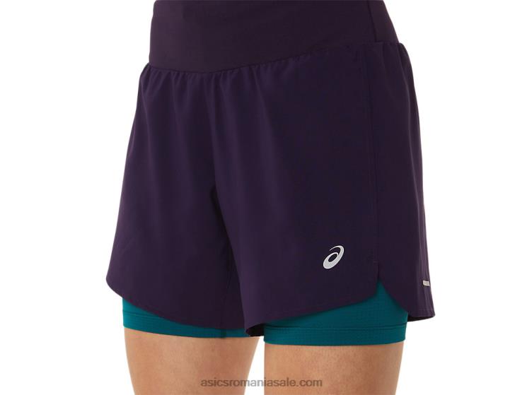 Asics umbra de noapte/pin catifea drum feminin 2-n-1 5.5in scurt ZF4643025