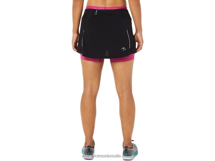 Asics negru performant/rosu fucsia fusta fujitrail pentru femei ZF4643507