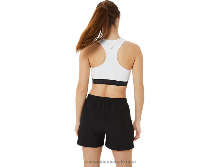 Asics alb/negru strălucitor sutien căptușit circuit ii pentru femei ZF4642953