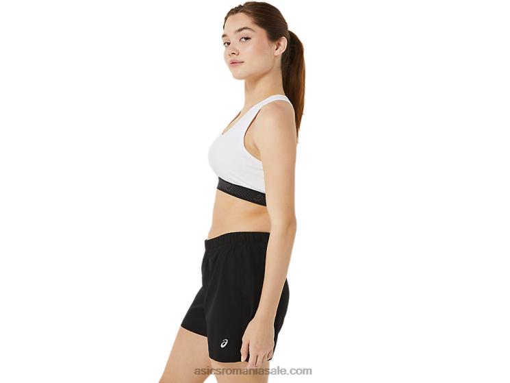 Asics alb/negru strălucitor sutien căptușit circuit ii pentru femei ZF4642953