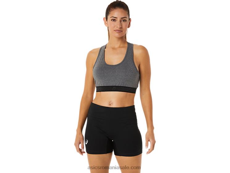 Asics gri închis negru/negru sutien căptușit circuit ii pentru femei ZF4642885