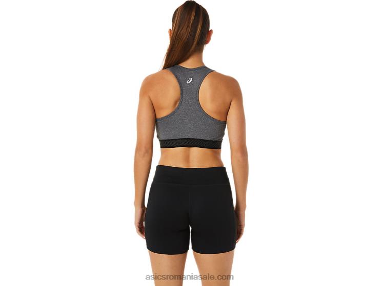 Asics gri închis negru/negru sutien căptușit circuit ii pentru femei ZF4642885