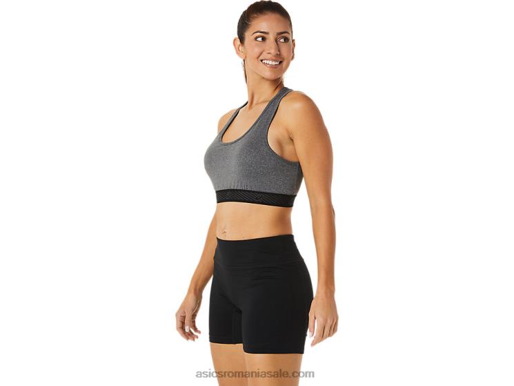 Asics gri închis negru/negru sutien căptușit circuit ii pentru femei ZF4642885