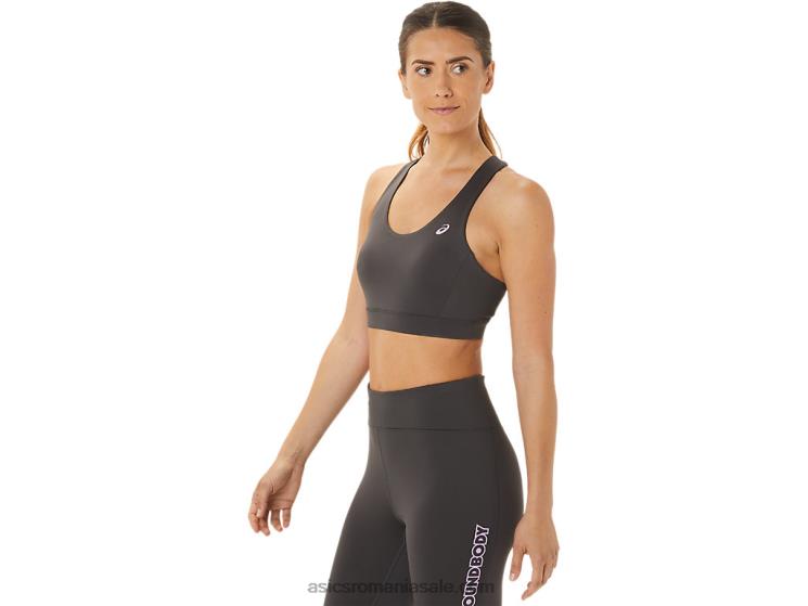 Asics gri obsidian sutien cu bretele încrucișate pentru femei ZF4642956