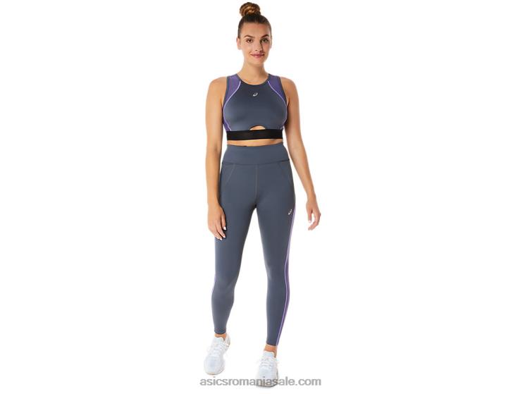 Asics gri purtător sutien de antrenament cu panouri din plasă pentru femei ZF4642289