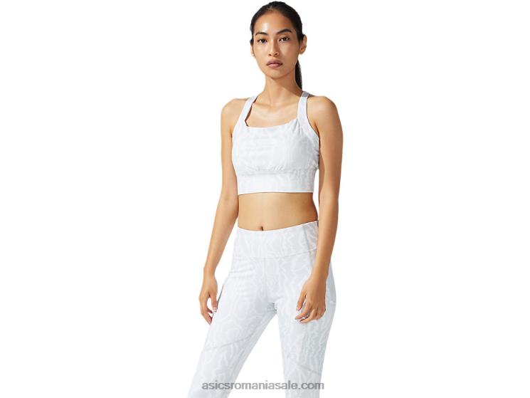 Asics imprimeu alb strălucitor sutien nou strong 92 imprimat pentru dama ZF4643776