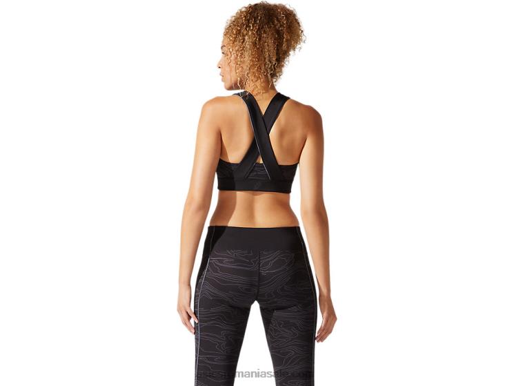 Asics negru performant/gri purtător sutien grafic pentru damă ZF4644022