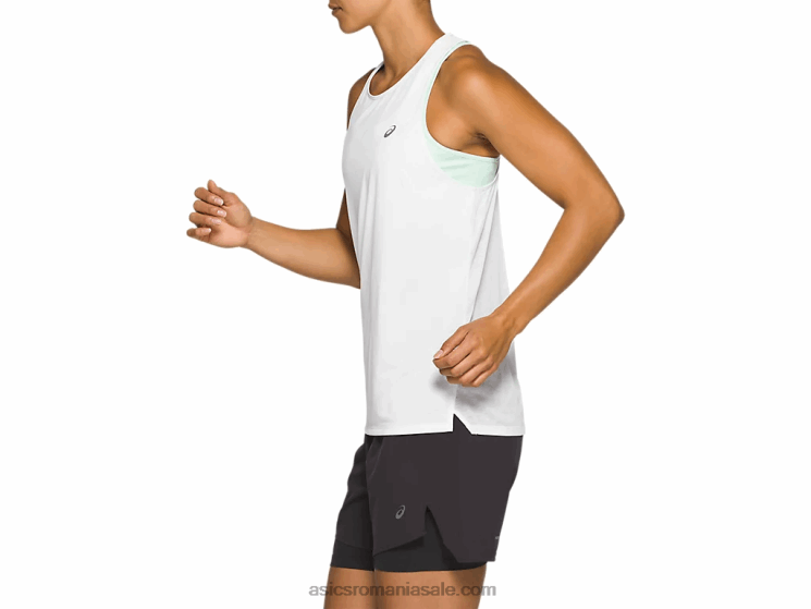 Asics alb strălucitor cursa feminină fără mâneci ZF4642830