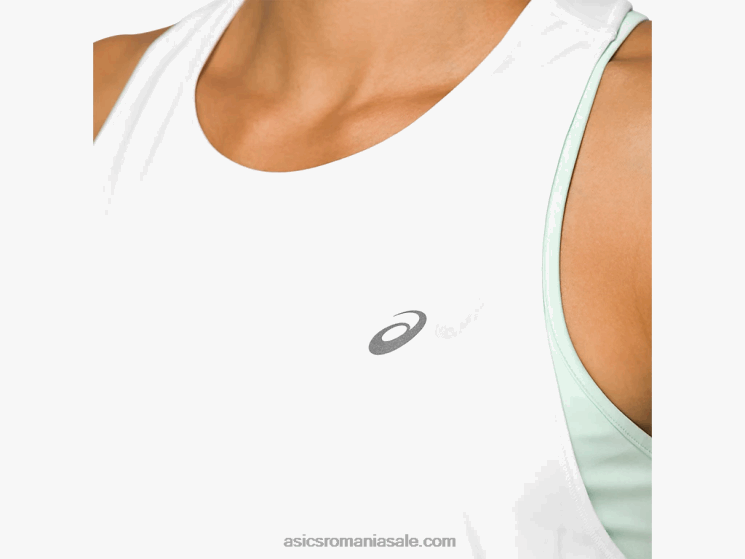 Asics alb strălucitor cursa feminină fără mâneci ZF4642830