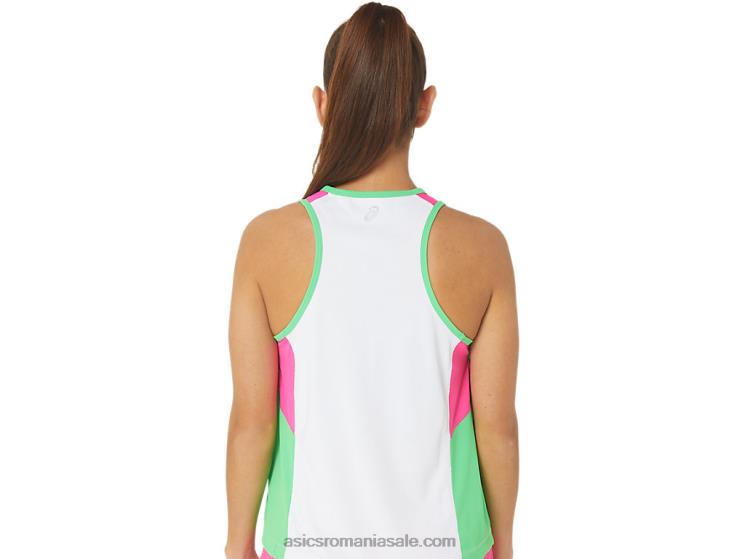 Asics alb/track/roz glo noul maiot de alergare puternic reutilizat pentru femei ZF4642353