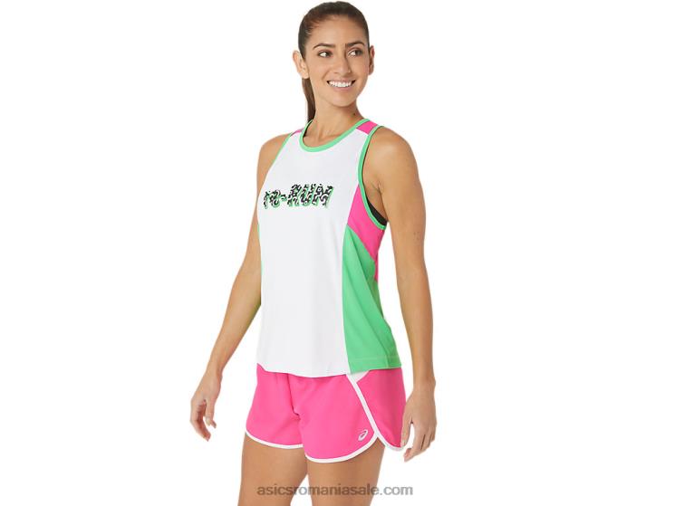 Asics alb/track/roz glo noul maiot de alergare puternic reutilizat pentru femei ZF4642353