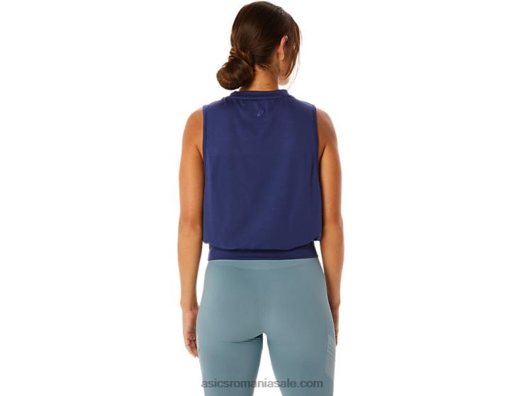 Asics albastru indigo top fără mâneci nagino flex pentru femei ZF4642145