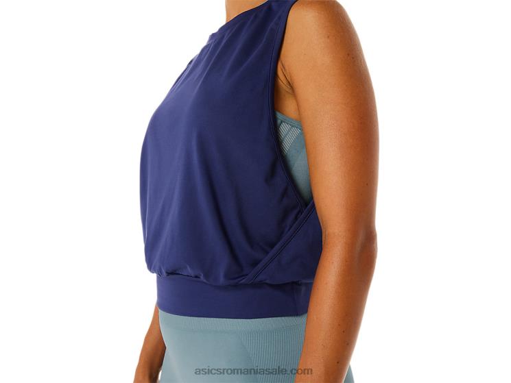 Asics albastru indigo top fără mâneci nagino flex pentru femei ZF4642145