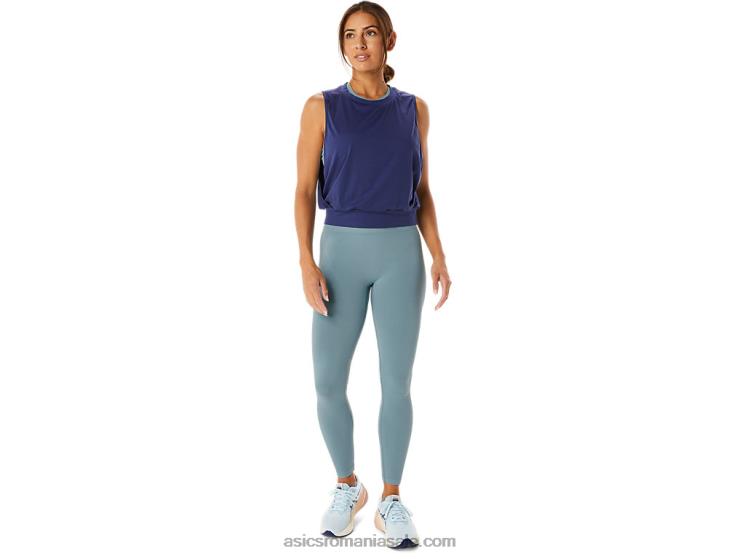 Asics albastru indigo top fără mâneci nagino flex pentru femei ZF4642145