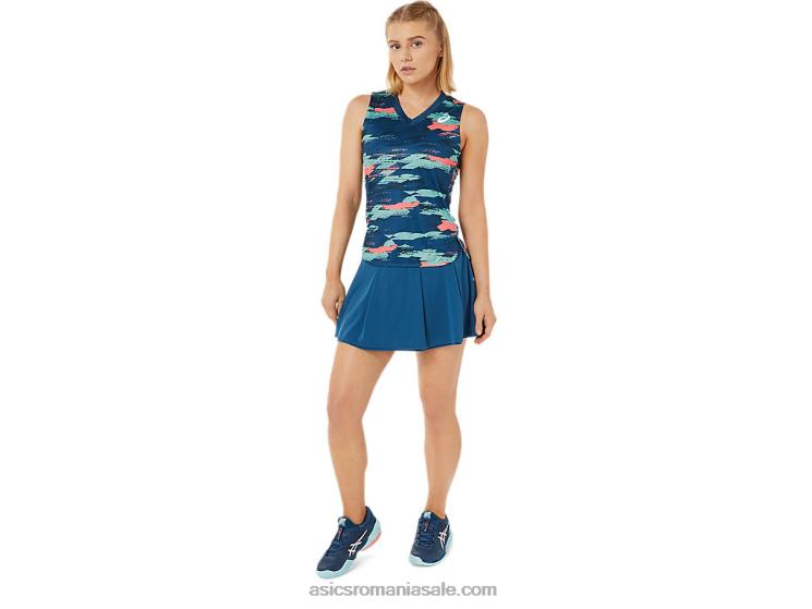 Asics indigo deschis tanc grafic pentru femei ZF4643476