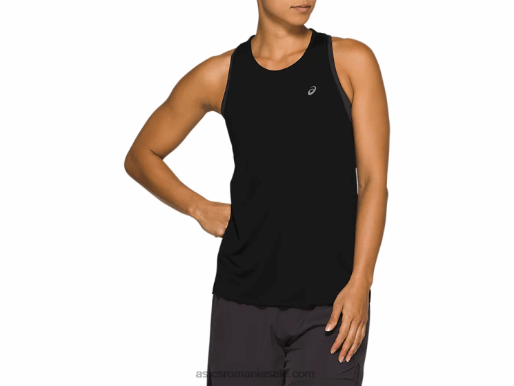 Asics negru de performanță cursa feminină fără mâneci ZF4644184