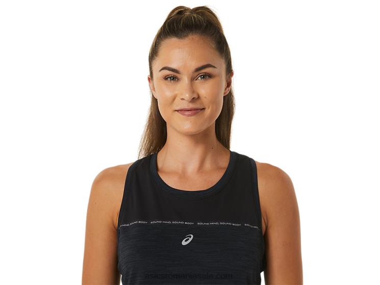 Asics negru de performanță/gri cărbune tanc de curse pentru femei ZF4642492