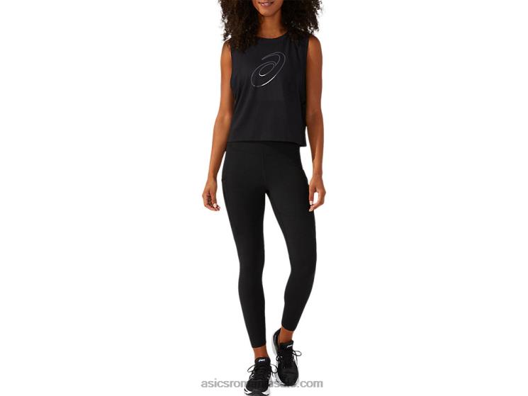 Asics negru de performanță stralucire mare pentru femei spirala un tanc ZF4644165