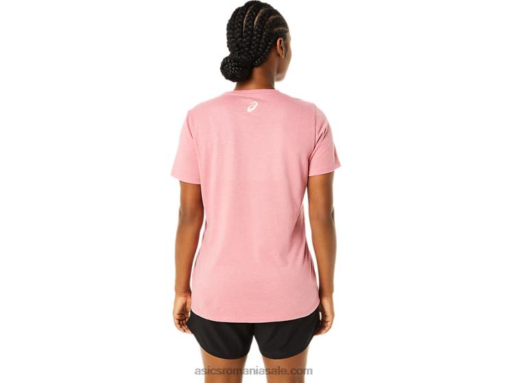 Asics Smokey Rose Heather damă cu mânecă scurtă cu decolteu în V cu imprimeu ZF4643707