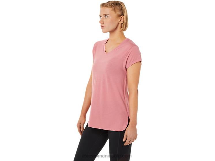 Asics Smokey Rose Heather top de damă negru cu decolteu în v ZF4643838