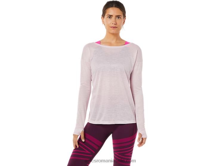 Asics abia s-a ridicat top de damă cu mânecă lungă cu spatele deschis ZF4643382