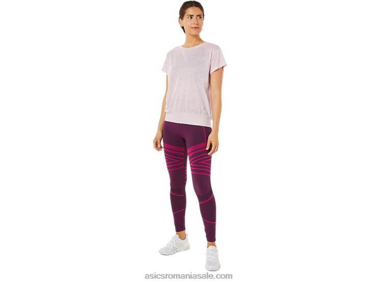 Asics abia s-a ridicat top de damă cu mânecă scurtă cu spatele deschis ZF4643383