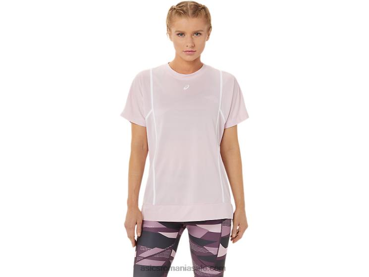 Asics abia trandafir/alb strălucitor noul top strong 92 cu mânecă scurtă pentru femei ZF4643269