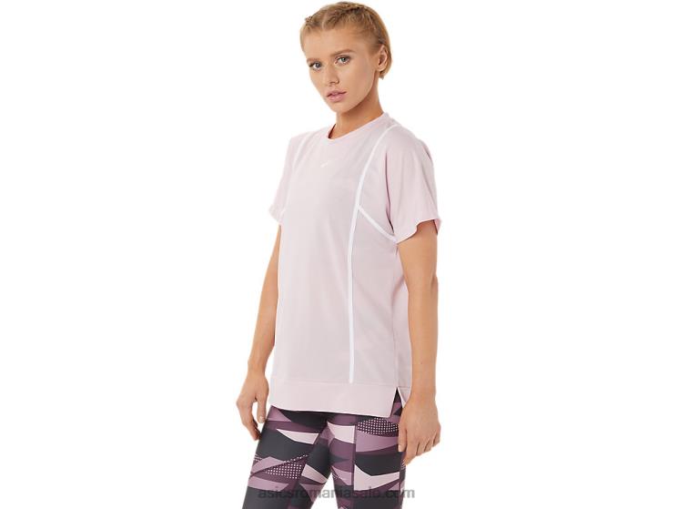 Asics abia trandafir/alb strălucitor noul top strong 92 cu mânecă scurtă pentru femei ZF4643269