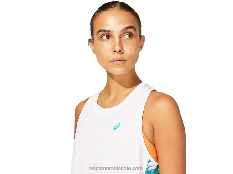 Asics alb strălucitor/bijuterie baltică rezervor de injecție color pentru femei ZF4643967