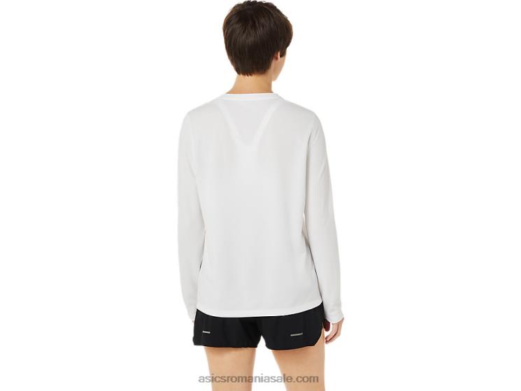 Asics alb strălucitor grafică cu mânecă lungă ready-set ii pentru femei ZF4643609