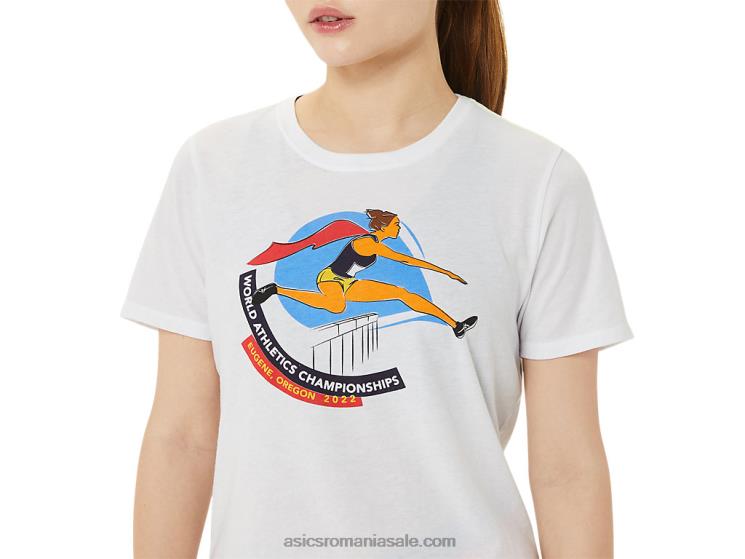 Asics alb strălucitor mânecă scurtă grafică damă care ZF4643215