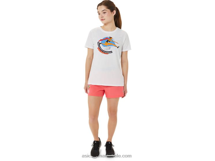 Asics alb strălucitor mânecă scurtă grafică damă care ZF4643215