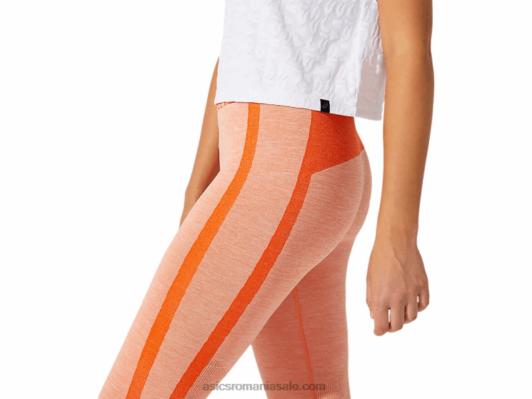 Asics alb strălucitor mânecă scurtă jacquard cu logo decupat pentru damă ZF4643968