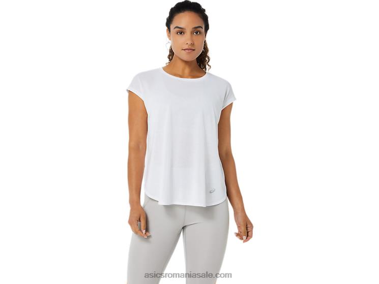 Asics alb strălucitor top cu mânecă scurtă de damă ZF4643381