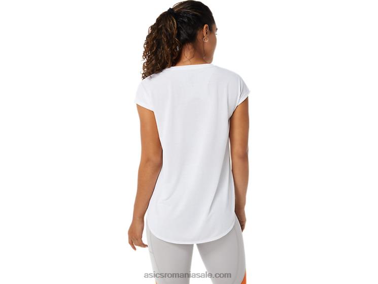 Asics alb strălucitor top cu mânecă scurtă de damă ZF4643381