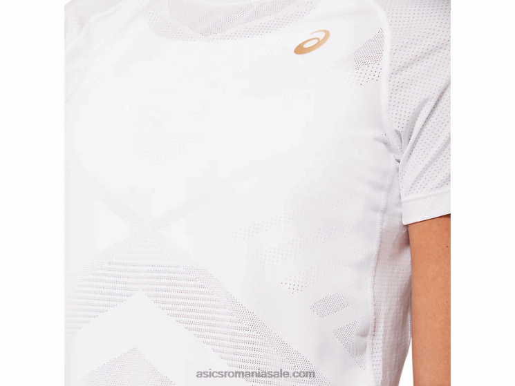 Asics alb strălucitor tricou de tenis de damă cu mânecă scurtă ZF4644194