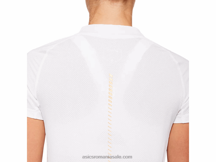 Asics alb strălucitor tricou de tenis de damă cu mânecă scurtă ZF4644194