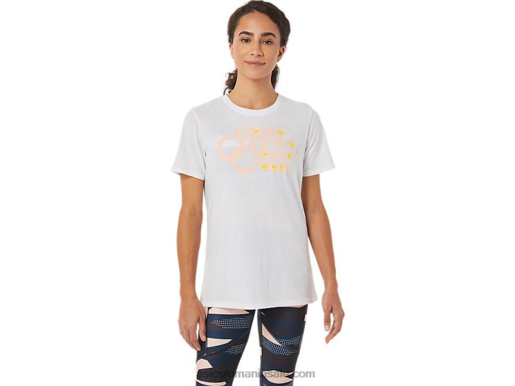 Asics alb strălucitor tricou grafic dama ZF4643574