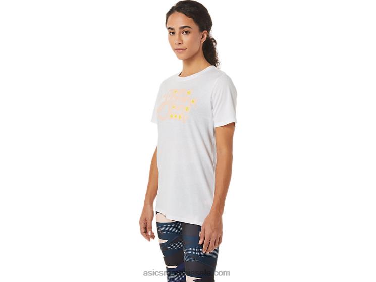 Asics alb strălucitor tricou grafic dama ZF4643574