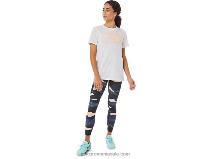 Asics alb strălucitor tricou grafic dama ZF4643574
