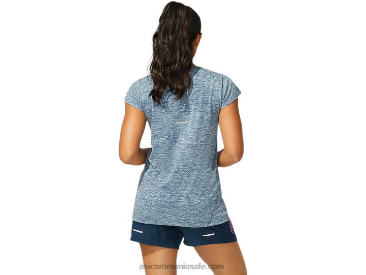 Asics albastru francez top cu mânecă scurtă fără cusături pentru femei ZF4644040